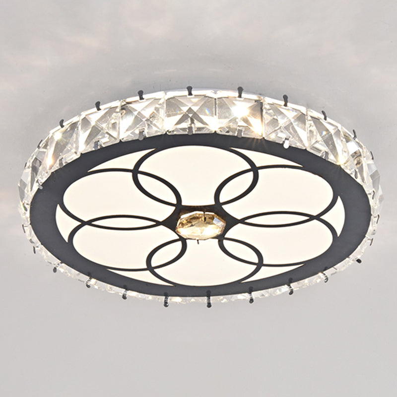 Contemporary Circular Flush Ceiling Light Crystal Corridor LED Flush Mount Lighting in Stainless-Steel Stainless-Steel Third Gear C Clearhalo 'Ceiling Lights' 'Close To Ceiling Lights' 'Close to ceiling' 'Flush mount' Lighting' 2172741