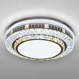 Drum LED Flush Mount Light Simplicity Crystal Bedroom Flush Mount Ceiling Light in Stainless-Steel Stainless-Steel Remote Control Stepless Dimming A Clearhalo 'Ceiling Lights' 'Close To Ceiling Lights' 'Close to ceiling' 'Flush mount' Lighting' 2172750