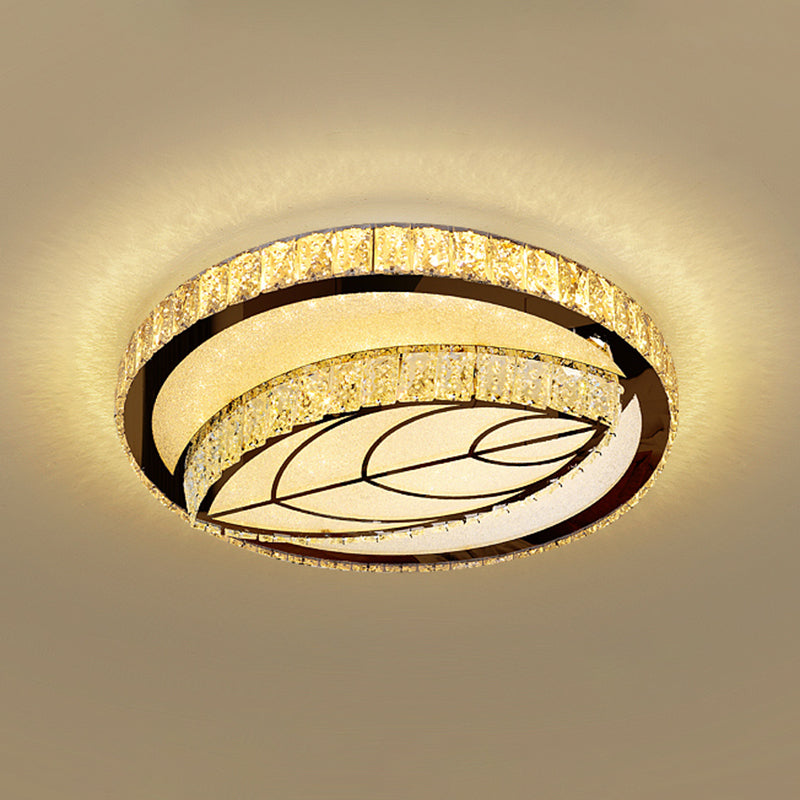 Stainless-Steel Geometrical Flush Mount Lighting Minimalist Crystal LED Flush Mount Fixture Stainless-Steel H Clearhalo 'Ceiling Lights' 'Close To Ceiling Lights' 'Close to ceiling' 'Flush mount' Lighting' 2172784