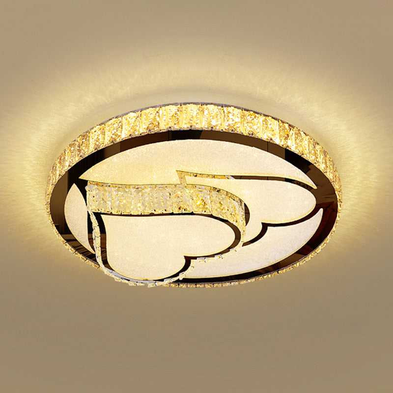 Stainless-Steel Geometrical Flush Mount Lighting Minimalist Crystal LED Flush Mount Fixture Stainless-Steel D Clearhalo 'Ceiling Lights' 'Close To Ceiling Lights' 'Close to ceiling' 'Flush mount' Lighting' 2172789