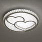 Round Bedroom Flush Ceiling Light Crystal Contemporary LED Flush Mount Lighting Fixture in Stainless-Steel Stainless-Steel Loving Heart Clearhalo 'Ceiling Lights' 'Close To Ceiling Lights' 'Close to ceiling' 'Flush mount' Lighting' 2172806