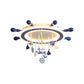Nautical Rudder Flushmount Lighting Acrylic LED Children Room Blue Flush Ceiling Light with Anchor Deco, Warm/White Light Clearhalo 'Ceiling Lights' 'Close To Ceiling Lights' 'Close to ceiling' 'Flush mount' Lighting' 217295