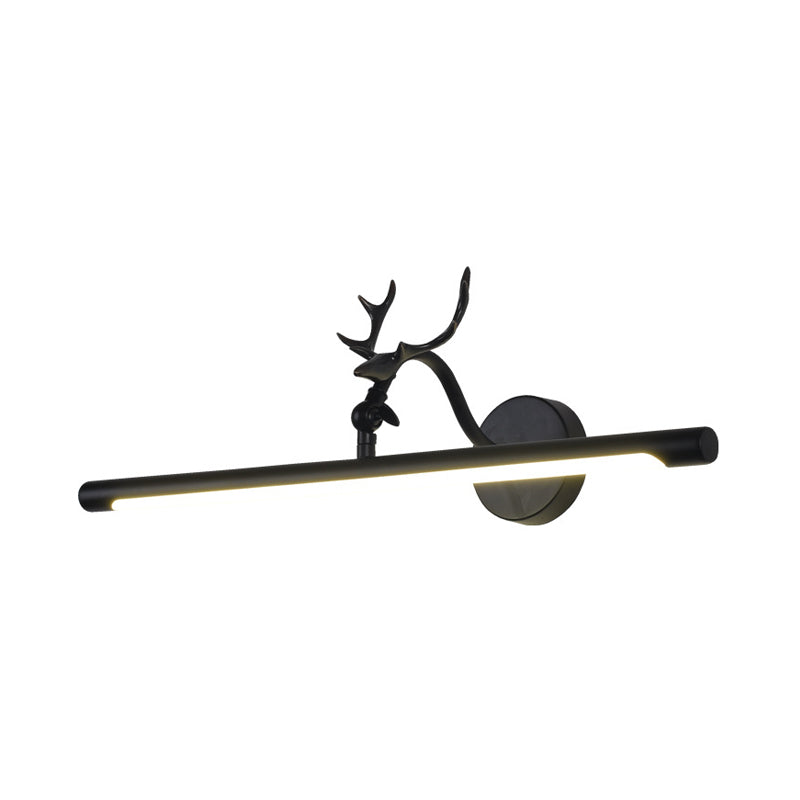 Linear Vanity Lamp Traditional 18"/23"/29.5" Wide LED Metal Sconce Light Fixture in Black for Bathroom Clearhalo 'Vanity Lights' 'Wall Lights' Lighting' 217598