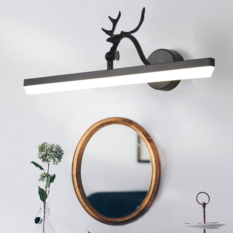 LED Wall Light with Linear Metal Shade Classic Bathroom Vanity Lighting Fixture in Black, 16.5"/28"/38" Wide Clearhalo 'Vanity Lights' 'Wall Lights' Lighting' 217619