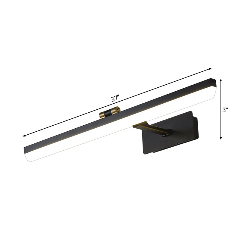Metal Black Sconce Lamp Elongated LED Traditional Wall Mounted Vanity Light, 17"/38"/22.5" Wide Clearhalo 'Vanity Lights' 'Wall Lights' Lighting' 217650