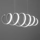 Spiral LED Island Pendant Light Minimalistic Metal White Hanging Lamp in Warm/White Light Clearhalo 'Ceiling Lights' 'Island Lights' Lighting' 2176633