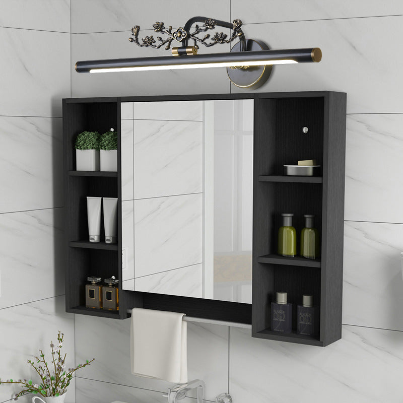 Elongated Vanity Lighting Traditional 14"/18"/23" W LED Metal Sconce Light Fixture for Bathroom in Black/Antique Brass Clearhalo 'Vanity Lights' 'Wall Lights' Lighting' 217729