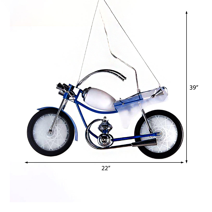 Blue/White Bicycle Chandelier Light Fixture Kids 2/3 Lights Metallic and Acrylic Pendant Lamp for Dining Room Clearhalo 'Ceiling Lights' 'Chandeliers' Lighting' options 217784