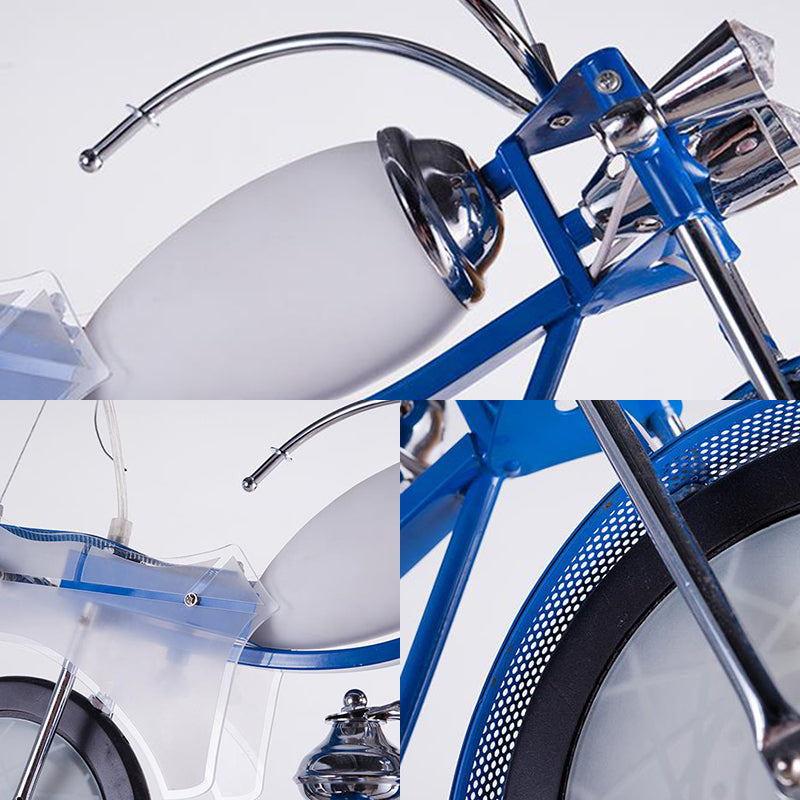 Blue/White Bicycle Chandelier Light Fixture Kids 2/3 Lights Metallic and Acrylic Pendant Lamp for Dining Room Clearhalo 'Ceiling Lights' 'Chandeliers' Lighting' options 217785