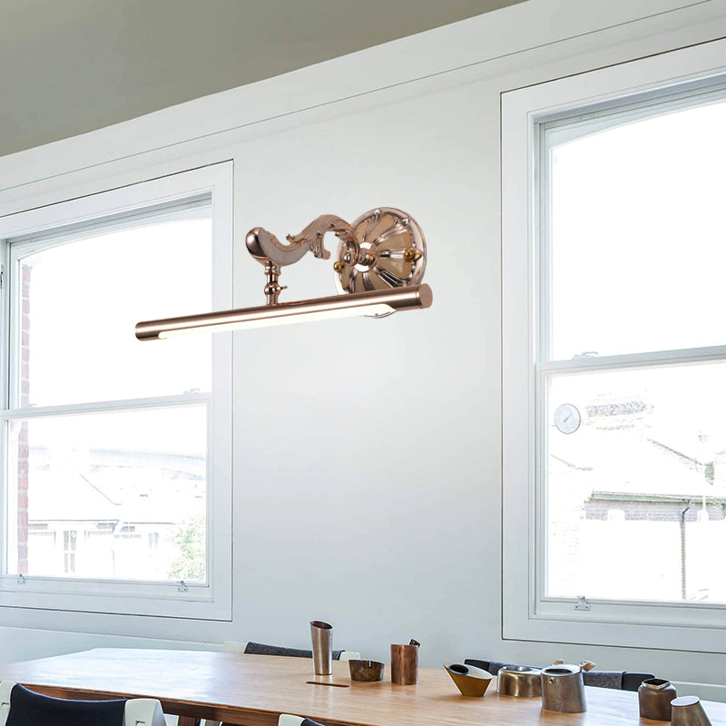 Linear Bedroom Wall Light Fixture Traditional Metal LED Gold Make-Up Lighting, 16"/22"/28" Wide Gold 16" Clearhalo 'Vanity Lights' 'Wall Lights' Lighting' 217867