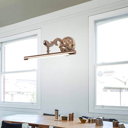 Linear Bedroom Wall Light Fixture Traditional Metal LED Gold Make-Up Lighting, 16"/22"/28" Wide Gold 16" Clearhalo 'Vanity Lights' 'Wall Lights' Lighting' 217867