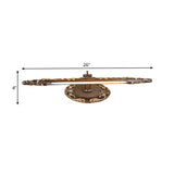 Brown Elongated Vanity Light Fixture Classic Metal LED Bathroom Sconce Lamp in White/Warm Light, 19.5"/23.5"/26" Wide Clearhalo 'Vanity Lights' 'Wall Lights' Lighting' 218043