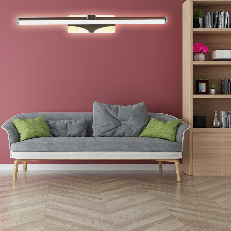 Brown Elongated Vanity Light Fixture Classic Metal LED Bathroom Sconce Lamp in White/Warm Light, 16.5"/23" Wide Brown Clearhalo 'Vanity Lights' 'Wall Lights' Lighting' 218083