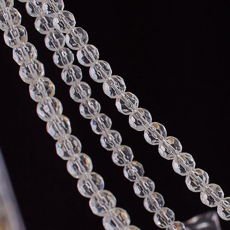 Simplicity Beaded Pendant Chandelier Crystal 6/8 Heads Living Room Hanging Lamp Kit in Brass with Panel Shade Clearhalo 'Ceiling Lights' 'Chandeliers' 'Industrial Chandeliers' 'Industrial' 'Middle Century Chandeliers' 'Tiffany' Lighting' 2181653