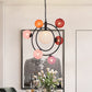 Orbit Closed Glass Pendant Chandelier 4/7-Light Ceiling Light Fixture with Black/White Hanging Ring Clearhalo 'Ceiling Lights' 'Chandeliers' 'Modern Chandeliers' 'Modern' Lighting' 218179