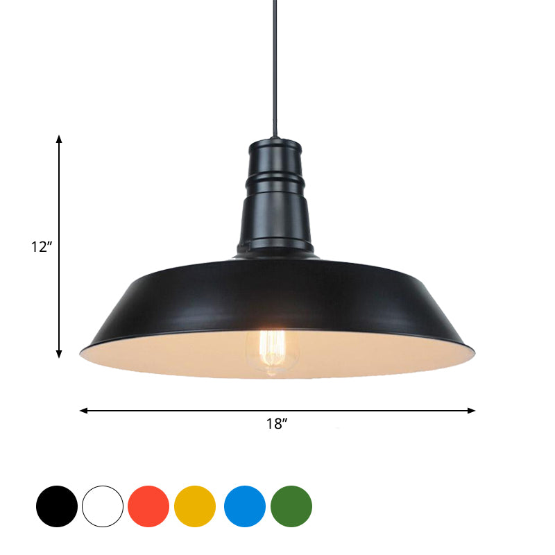 10"/14" W Vintage Barn Pendant Lamp 1 Bulb Aluminum Ceiling Fixture in Black/White/Red for Dining Room Clearhalo 'Art Deco Pendants' 'Black' 'Cast Iron' 'Ceiling Lights' 'Ceramic' 'Crystal' 'Industrial Pendants' 'Industrial' 'Metal' 'Middle Century Pendants' 'Pendant Lights' 'Pendants' 'Rustic Pendants' 'Tiffany' Lighting' 2181884