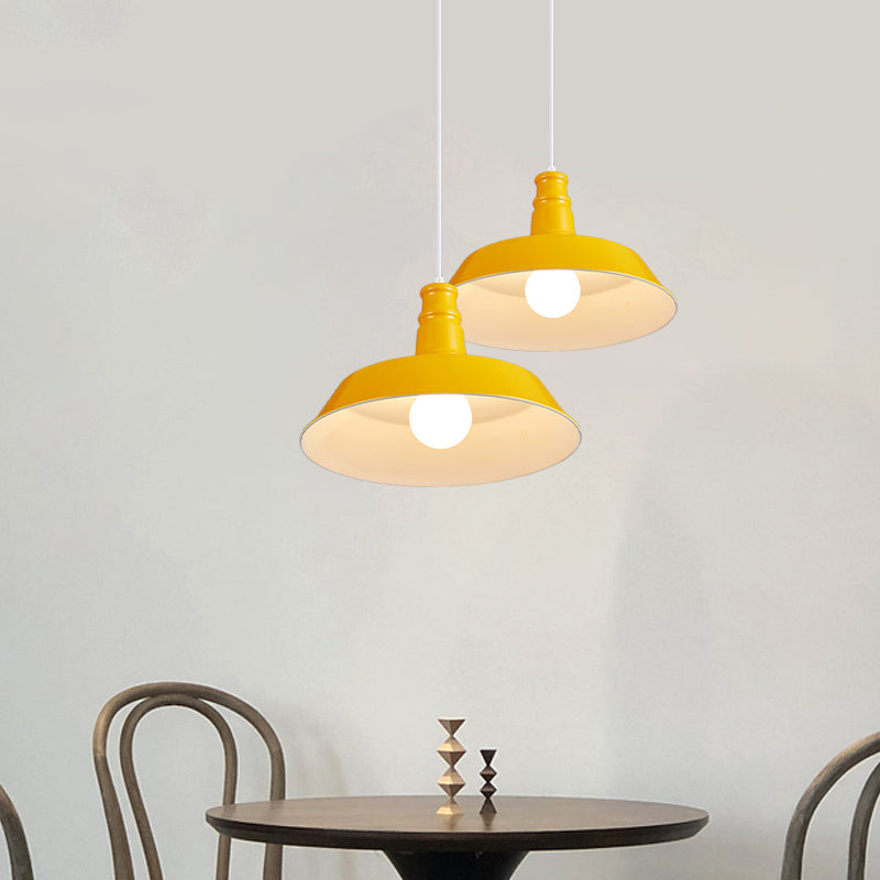 10"/14" W Vintage Barn Pendant Lamp 1 Bulb Aluminum Ceiling Fixture in Black/White/Red for Dining Room Clearhalo 'Art Deco Pendants' 'Black' 'Cast Iron' 'Ceiling Lights' 'Ceramic' 'Crystal' 'Industrial Pendants' 'Industrial' 'Metal' 'Middle Century Pendants' 'Pendant Lights' 'Pendants' 'Rustic Pendants' 'Tiffany' Lighting' 2181894