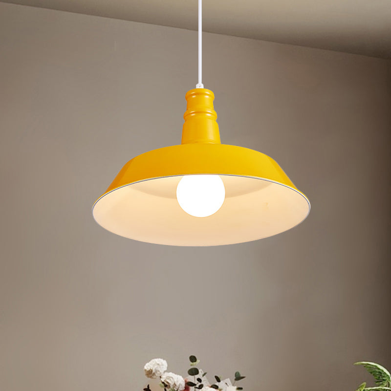 10"/14" W Vintage Barn Pendant Lamp 1 Bulb Aluminum Ceiling Fixture in Black/White/Red for Dining Room Clearhalo 'Art Deco Pendants' 'Black' 'Cast Iron' 'Ceiling Lights' 'Ceramic' 'Crystal' 'Industrial Pendants' 'Industrial' 'Metal' 'Middle Century Pendants' 'Pendant Lights' 'Pendants' 'Rustic Pendants' 'Tiffany' Lighting' 2181895