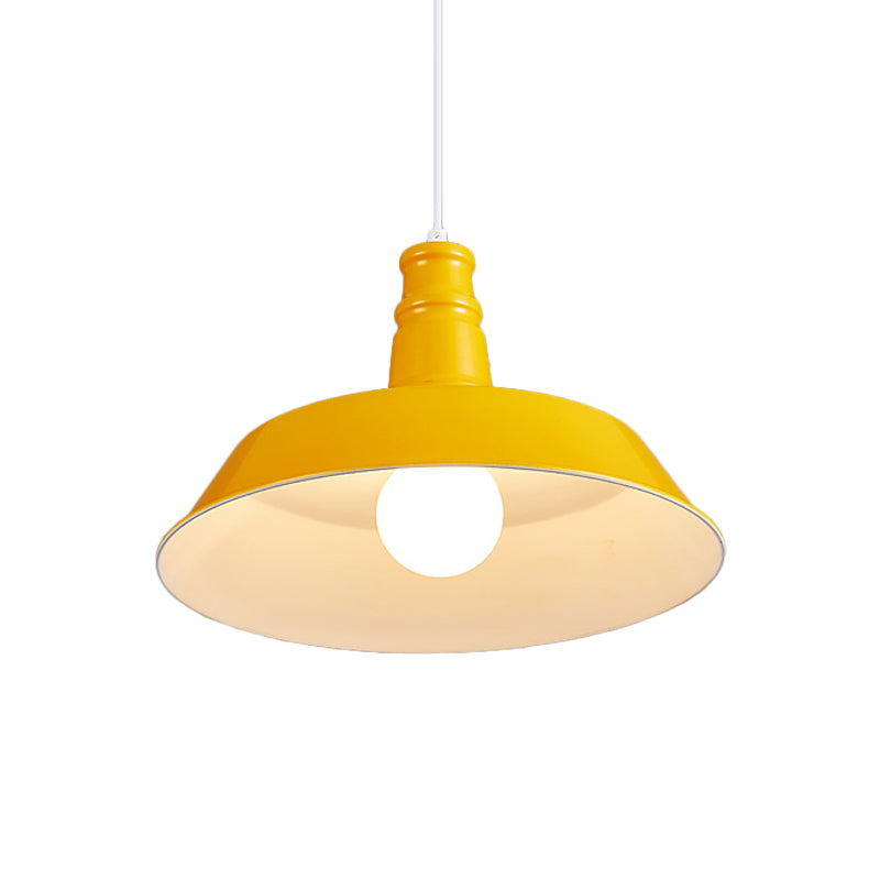 10"/14" W Vintage Barn Pendant Lamp 1 Bulb Aluminum Ceiling Fixture in Black/White/Red for Dining Room Clearhalo 'Art Deco Pendants' 'Black' 'Cast Iron' 'Ceiling Lights' 'Ceramic' 'Crystal' 'Industrial Pendants' 'Industrial' 'Metal' 'Middle Century Pendants' 'Pendant Lights' 'Pendants' 'Rustic Pendants' 'Tiffany' Lighting' 2181896