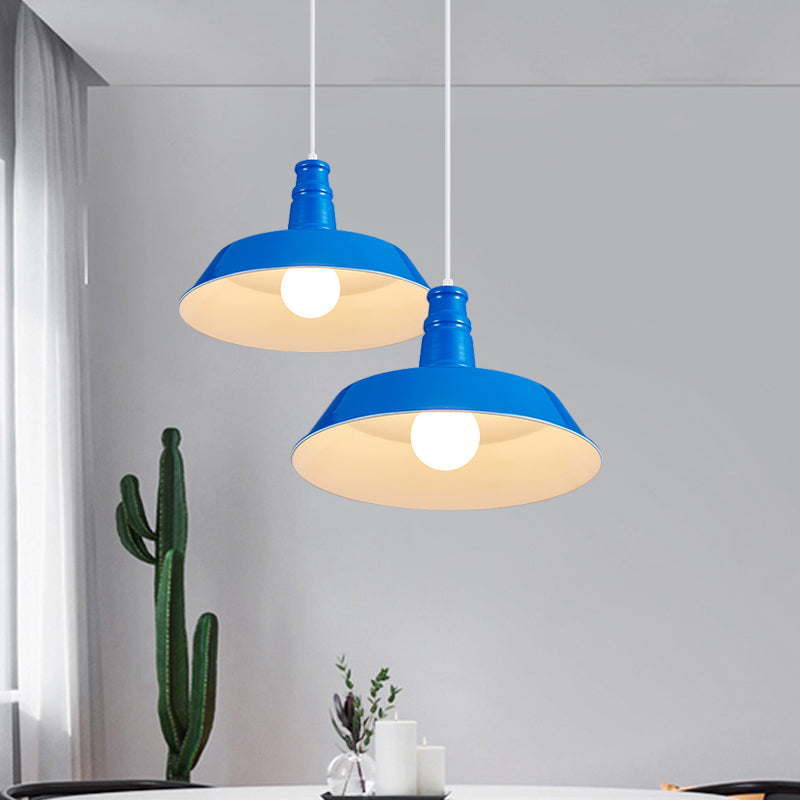 10"/14" W Vintage Barn Pendant Lamp 1 Bulb Aluminum Ceiling Fixture in Black/White/Red for Dining Room Clearhalo 'Art Deco Pendants' 'Black' 'Cast Iron' 'Ceiling Lights' 'Ceramic' 'Crystal' 'Industrial Pendants' 'Industrial' 'Metal' 'Middle Century Pendants' 'Pendant Lights' 'Pendants' 'Rustic Pendants' 'Tiffany' Lighting' 2181898