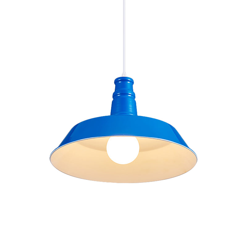 10"/14" W Vintage Barn Pendant Lamp 1 Bulb Aluminum Ceiling Fixture in Black/White/Red for Dining Room Clearhalo 'Art Deco Pendants' 'Black' 'Cast Iron' 'Ceiling Lights' 'Ceramic' 'Crystal' 'Industrial Pendants' 'Industrial' 'Metal' 'Middle Century Pendants' 'Pendant Lights' 'Pendants' 'Rustic Pendants' 'Tiffany' Lighting' 2181900