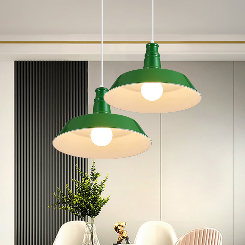 10"/14" W Vintage Barn Pendant Lamp 1 Bulb Aluminum Ceiling Fixture in Black/White/Red for Dining Room Clearhalo 'Art Deco Pendants' 'Black' 'Cast Iron' 'Ceiling Lights' 'Ceramic' 'Crystal' 'Industrial Pendants' 'Industrial' 'Metal' 'Middle Century Pendants' 'Pendant Lights' 'Pendants' 'Rustic Pendants' 'Tiffany' Lighting' 2181903