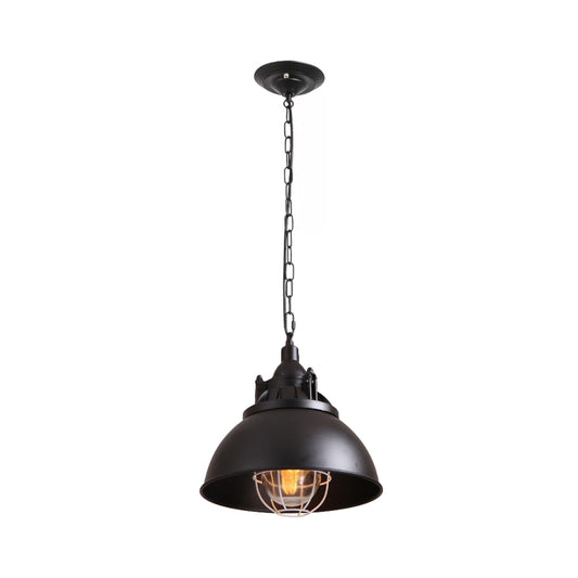 1 Head Metal Pendant Lighting Factory Black Domed Living Room Hanging Ceiling Light with Clear Glass Shade Black A Clearhalo 'Art Deco Pendants' 'Black' 'Cast Iron' 'Ceiling Lights' 'Ceramic' 'Crystal' 'Industrial Pendants' 'Industrial' 'Metal' 'Middle Century Pendants' 'Pendant Lights' 'Pendants' 'Rustic Pendants' 'Tiffany' Lighting' 2181911
