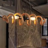 Warehouse Spiral Island Light Fixture 2-Head Rope Pendant Lighting in Black for Dining Room Black Clearhalo 'Ceiling Lights' 'Island Lights' Lighting' 2181965