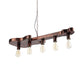 Open Bulb Dining Room Island Ceiling Light Factory Metal 5-Head Rust Finish Pendant Lamp with Guitar Shaped Beam Clearhalo 'Ceiling Lights' 'Island Lights' Lighting' 2181985