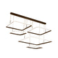 Modern 2/3/5 Heads Chandelier Lamp Brown Rectangle Suspension Light with Acrylic Shade in White/Warm/Natural Light Clearhalo 'Ceiling Lights' 'Chandeliers' 'Modern Chandeliers' 'Modern' Lighting' 218214