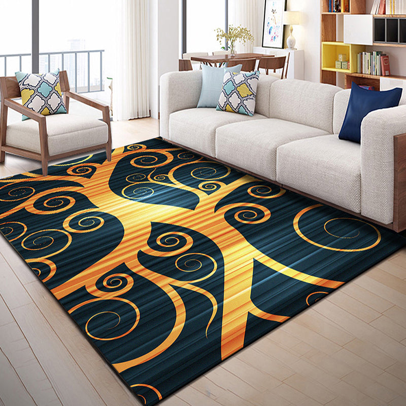 Multi Color Geometric Graphic Rug Polypropylene Novelty Rug Machine Washable Anti-Slip Stain Resistant Rug for Great Room Blue-Yellow Clearhalo 'Area Rug' 'Rug' 2183521