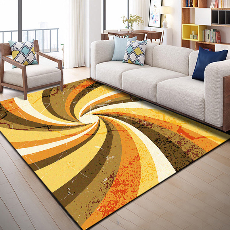 Multi Color Geometric Graphic Rug Polypropylene Novelty Rug Machine Washable Anti-Slip Stain Resistant Rug for Great Room Orange-Yellow Clearhalo 'Area Rug' 'Rug' 2183522