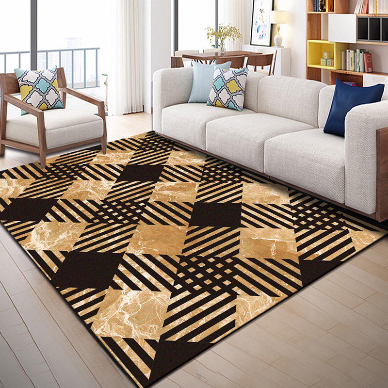 Multi Color Geometric Graphic Rug Polypropylene Novelty Rug Machine Washable Anti-Slip Stain Resistant Rug for Great Room Light Brown Clearhalo 'Area Rug' 'Rug' 2183533