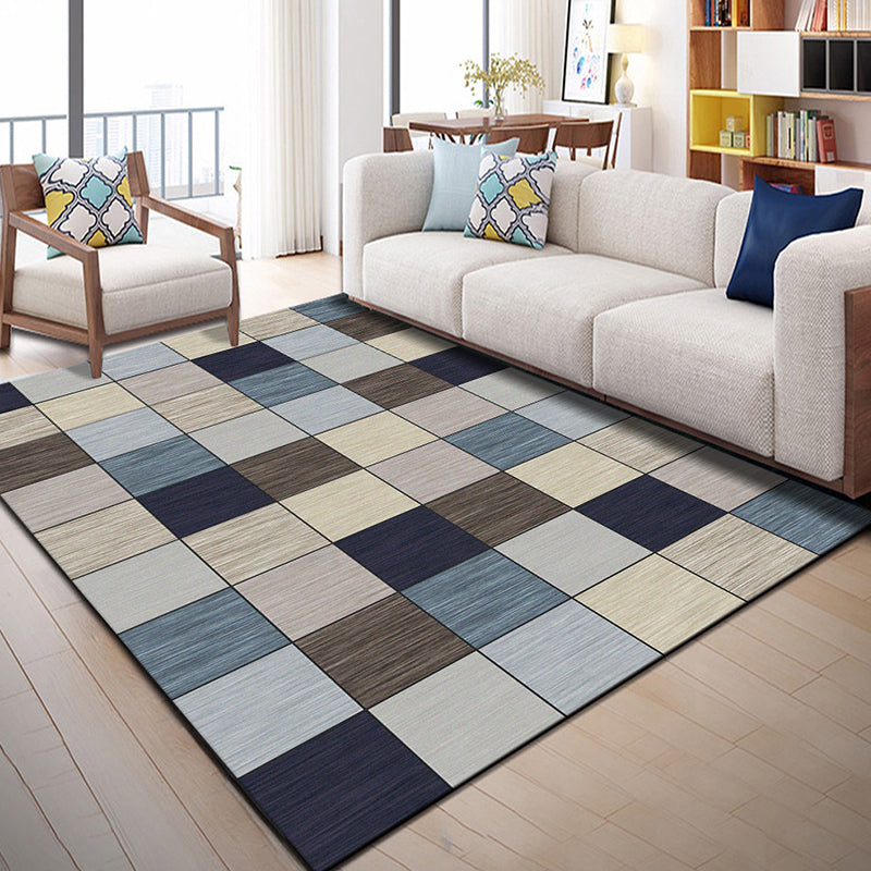 Multi Color Geometric Graphic Rug Polypropylene Novelty Rug Machine Washable Anti-Slip Stain Resistant Rug for Great Room Navy Clearhalo 'Area Rug' 'Rug' 2183538