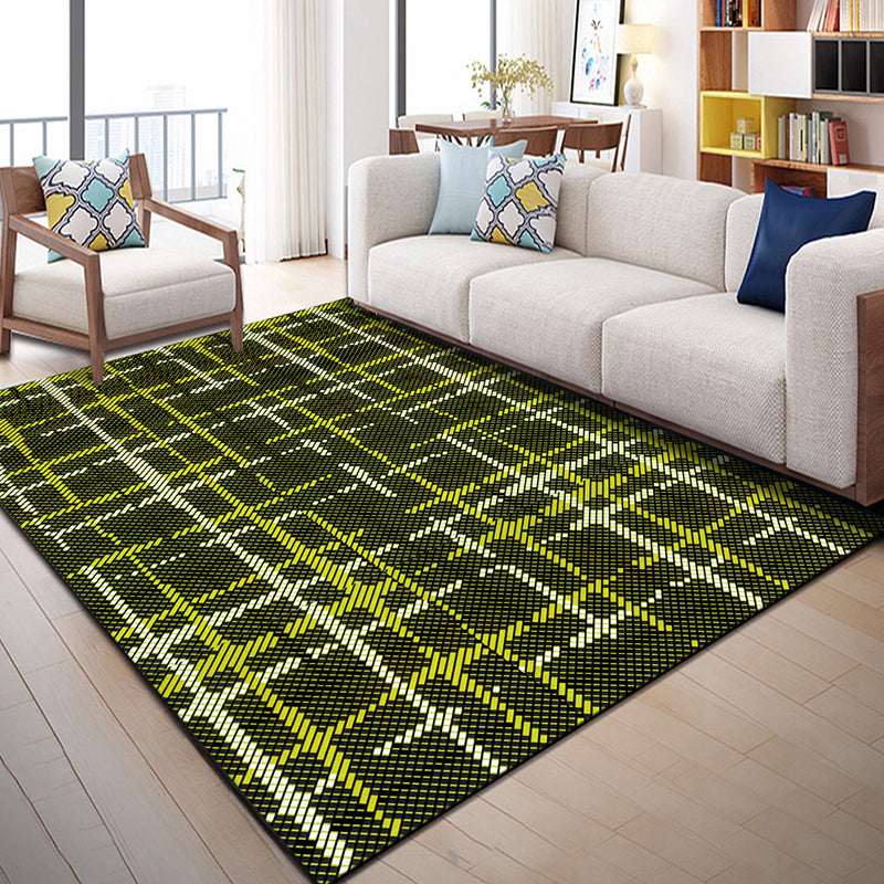Multi Color Geometric Graphic Rug Polypropylene Novelty Rug Machine Washable Anti-Slip Stain Resistant Rug for Great Room Yellow Clearhalo 'Area Rug' 'Rug' 2183543