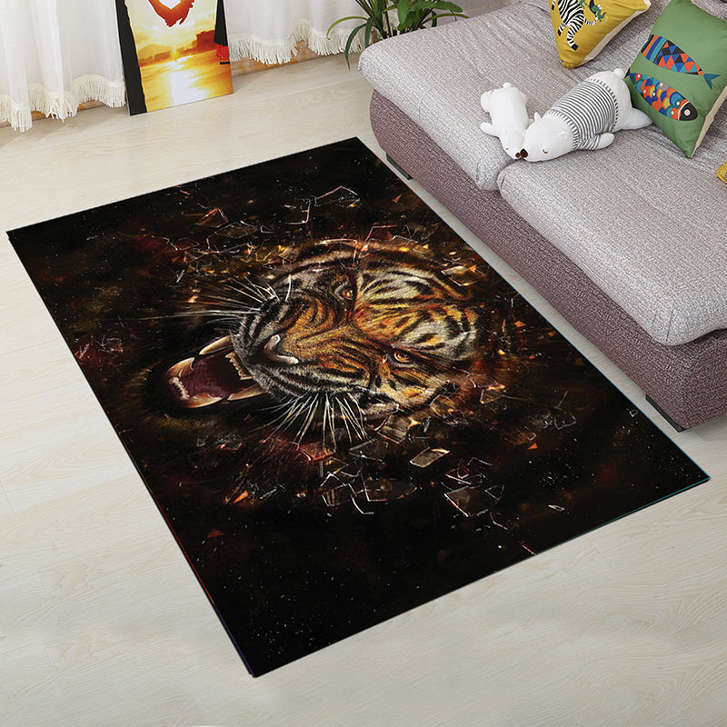 Personality Scandinavian Rug Multi Colored 3D Print Scenery Rug Washable Anti-Slip Stain Resistant Carpet for Home Black Clearhalo 'Area Rug' 'Rug' 2183559