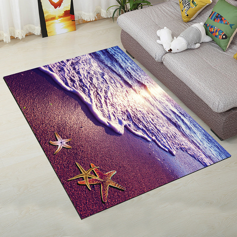 Personality Scandinavian Rug Multi Colored 3D Print Scenery Rug Washable Anti-Slip Stain Resistant Carpet for Home Purple Clearhalo 'Area Rug' 'Rug' 2183560