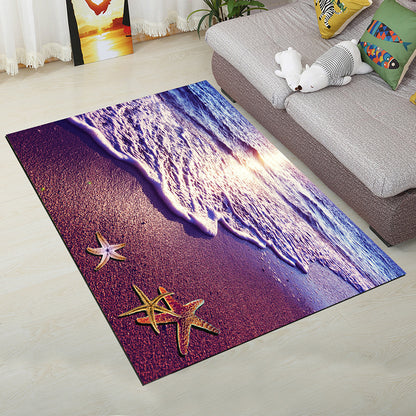 Personality Scandinavian Rug Multi Colored 3D Print Scenery Rug Washable Anti-Slip Stain Resistant Carpet for Home Purple Clearhalo 'Area Rug' 'Rug' 2183560