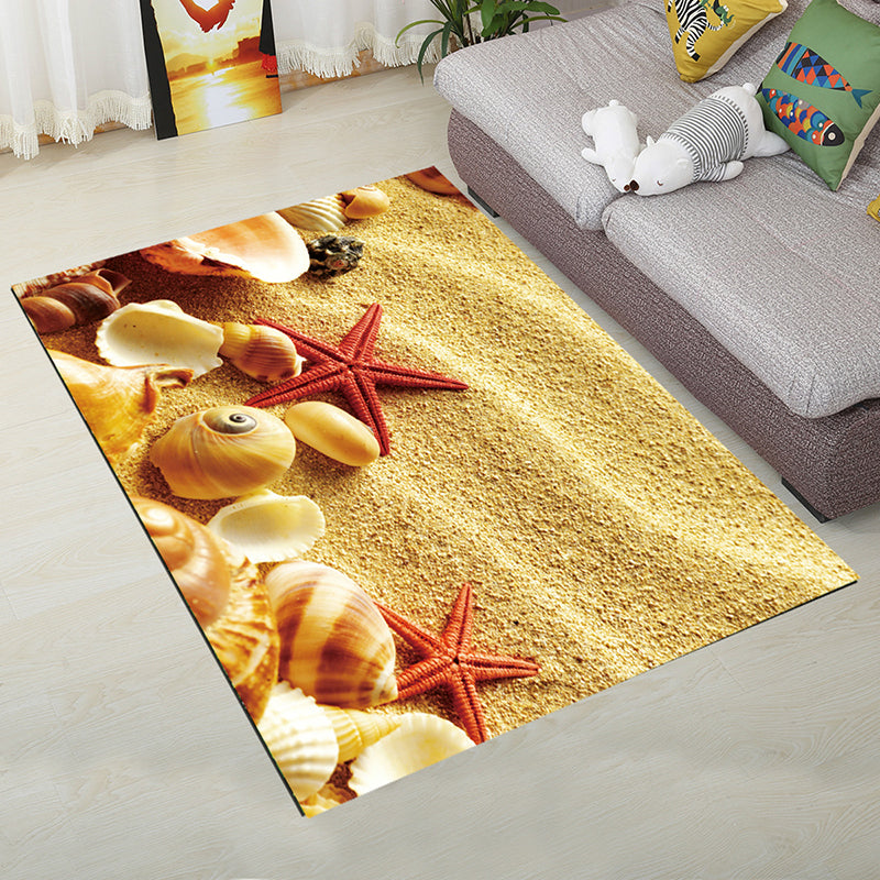Personality Scandinavian Rug Multi Colored 3D Print Scenery Rug Washable Anti-Slip Stain Resistant Carpet for Home Yellow-Red Clearhalo 'Area Rug' 'Rug' 2183561