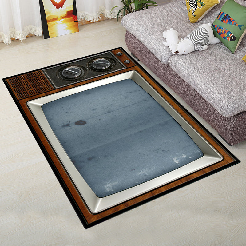 Personality Scandinavian Rug Multi Colored 3D Print Scenery Rug Washable Anti-Slip Stain Resistant Carpet for Home Blue-Brown Clearhalo 'Area Rug' 'Rug' 2183564