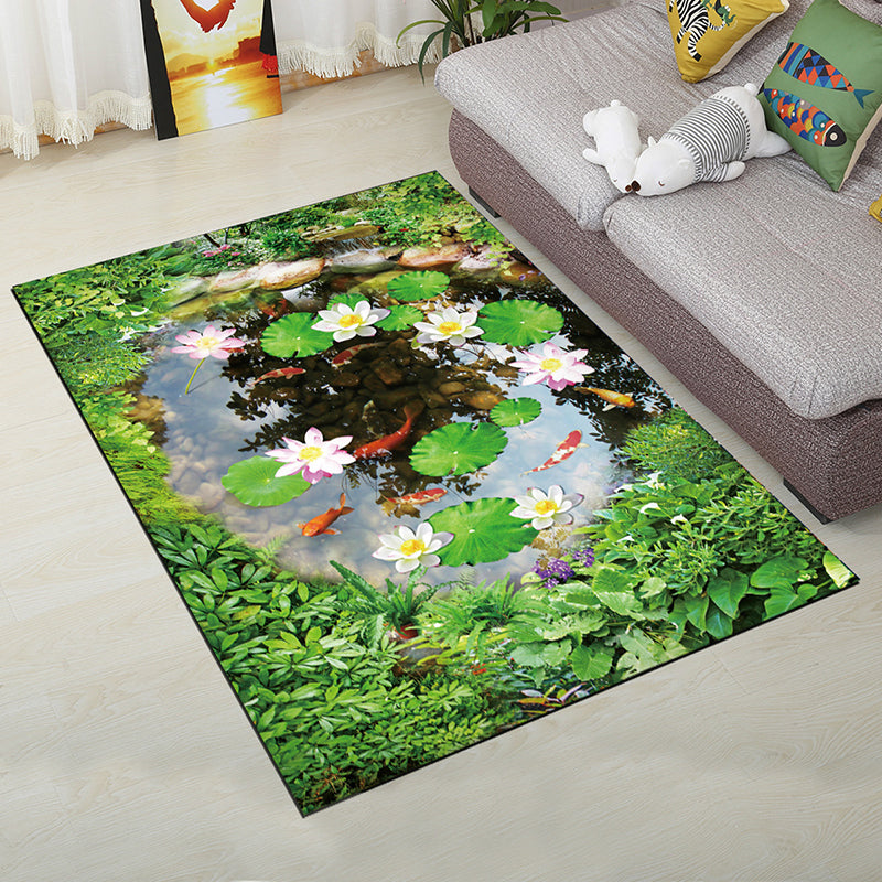 Personality Scandinavian Rug Multi Colored 3D Print Scenery Rug Washable Anti-Slip Stain Resistant Carpet for Home Green Clearhalo 'Area Rug' 'Rug' 2183567