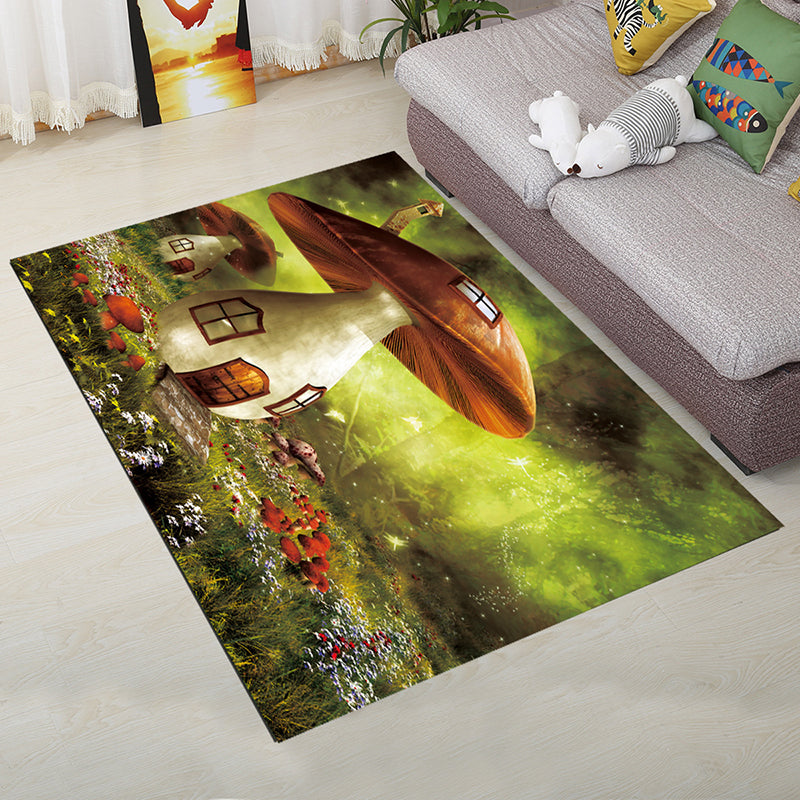 Personality Scandinavian Rug Multi Colored 3D Print Scenery Rug Washable Anti-Slip Stain Resistant Carpet for Home Light Green Clearhalo 'Area Rug' 'Rug' 2183572