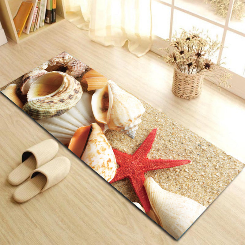 Contemporary Patterned Runner Rug Multi-Colored Synthetics Carpet Machine Washable Non-Slip Stain Resistant Rug for Door Red 1'4" x 3'11" Clearhalo 'Area Rug' 'Rug' 2183580