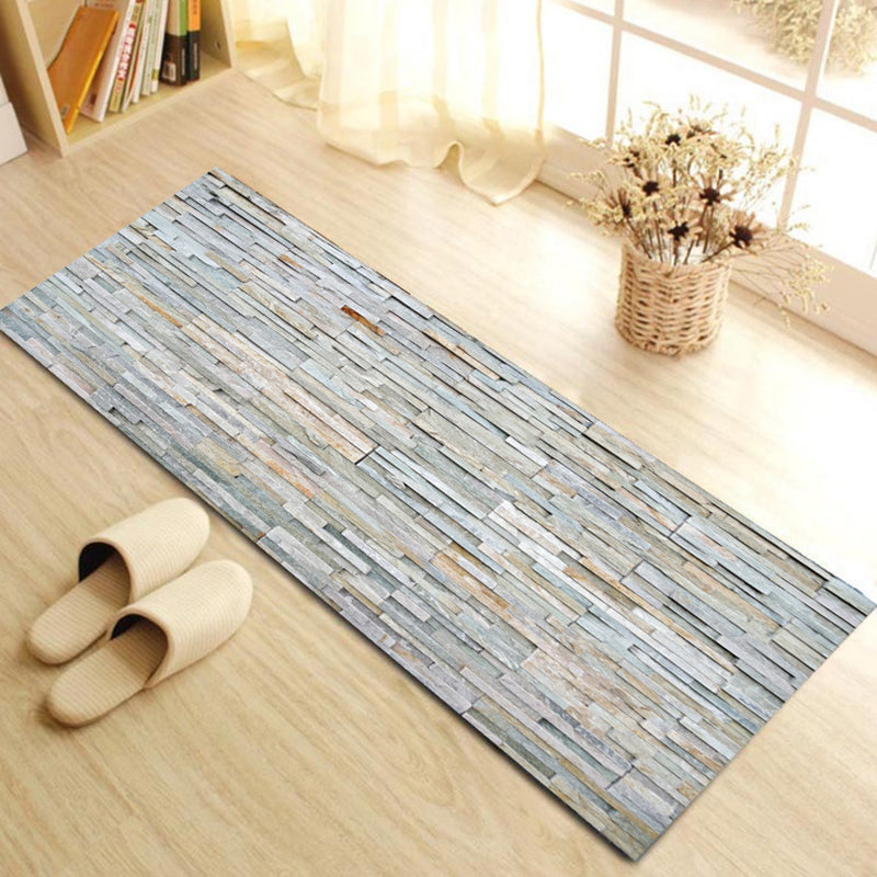 Contemporary Patterned Runner Rug Multi-Colored Synthetics Carpet Machine Washable Non-Slip Stain Resistant Rug for Door Light Blue 1'4" x 3'11" Clearhalo 'Area Rug' 'Rug' 2183584