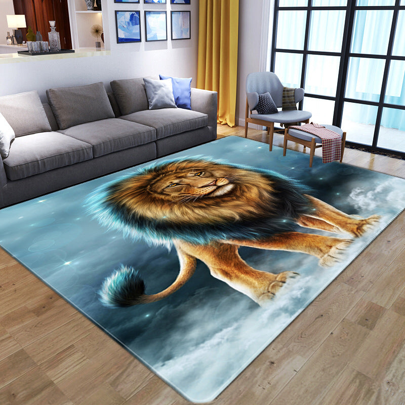 Novelty 3D Animal Print Rug Multi-Color Polypropylene Area Carpet Non-Slip Pet Friendly Machine Washable Rug for Home Decor Light Blue-Yellow Clearhalo 'Area Rug' 'Rug' 2183593