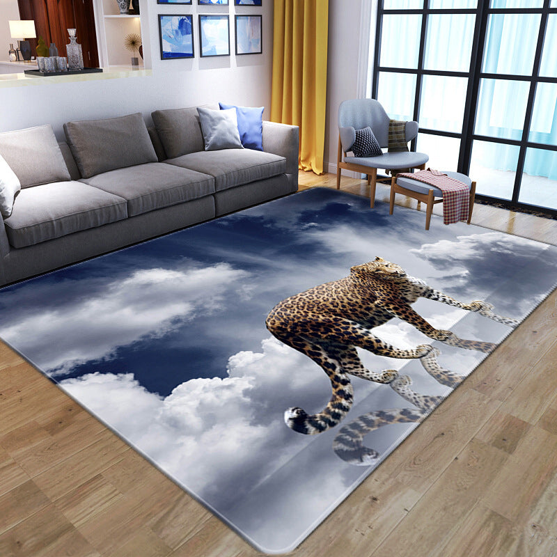 Novelty 3D Animal Print Rug Multi-Color Polypropylene Area Carpet Non-Slip Pet Friendly Machine Washable Rug for Home Decor Light Gray-White Clearhalo 'Area Rug' 'Rug' 2183597