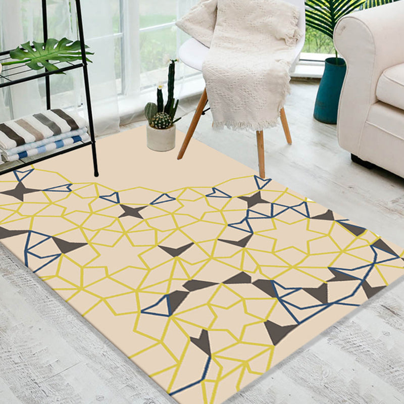Multicolor 3D Optical Illusions Rug Polyester Modern Indoor Rug Non-Slip Backing Stain Resistant Pet Friendly Carpet for Home Khaki Clearhalo 'Area Rug' 'Bohemian' 'Modern' 'Moroccan' 'Rugs' 'Vintage' Rug' 2183608