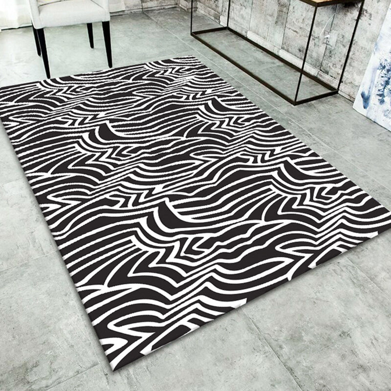 Multicolor 3D Optical Illusions Rug Polyester Modern Indoor Rug Non-Slip Backing Stain Resistant Pet Friendly Carpet for Home Black Clearhalo 'Area Rug' 'Bohemian' 'Modern' 'Moroccan' 'Rugs' 'Vintage' Rug' 2183611