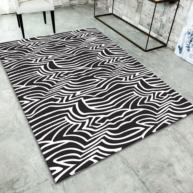 Multicolor 3D Optical Illusions Rug Polyester Modern Indoor Rug Non-Slip Backing Stain Resistant Pet Friendly Carpet for Home Black Clearhalo 'Area Rug' 'Bohemian' 'Modern' 'Moroccan' 'Rugs' 'Vintage' Rug' 2183611
