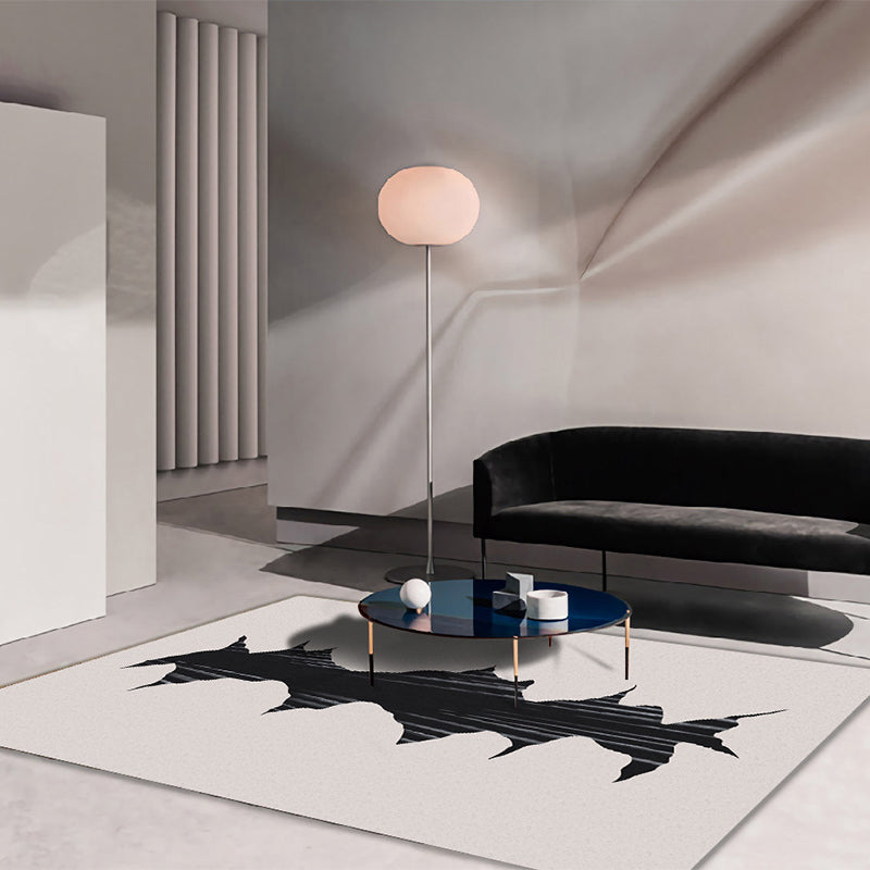 Multicolor 3D Optical Illusions Rug Polyester Modern Indoor Rug Non-Slip Backing Stain Resistant Pet Friendly Carpet for Home Gray-Black Clearhalo 'Area Rug' 'Bohemian' 'Modern' 'Moroccan' 'Rugs' 'Vintage' Rug' 2183614